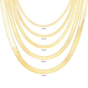 14K Yellow Gold Flexible Herringbone Chain Necklace