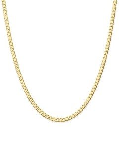 JAXXON Men's 3mm Gold Curb Chain Necklace
