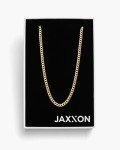 JAXXON Men's 3mm Gold Curb Chain Necklace
