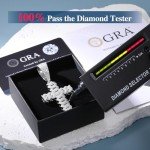 Men's Silver Moissanite Cross Necklace & Cuban Link