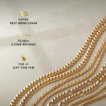 JAXXON Men's 3mm Gold Curb Chain Necklace