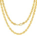 10K Yellow Gold 6mm Rope Chain Necklace for Men
