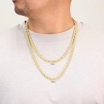 10K Yellow Gold 6mm Rope Chain Necklace for Men