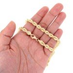 10K Yellow Gold 6mm Rope Chain Necklace for Men