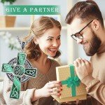 Men's Sterling Silver Celtic Cross Necklace with Malachite