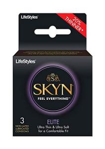 Skyn Elite Non-Latex Lubricated Condoms, 3 Pack