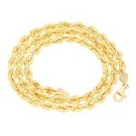10K Yellow Gold 6mm Rope Chain Necklace for Men