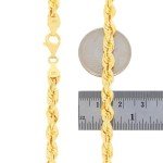 10K Yellow Gold 6mm Rope Chain Necklace for Men