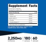 Nitric Oxide Booster 2250mg - 180 Capsules