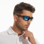 Blue Mirrored Polarized Sunglasses for Men