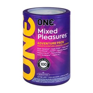 ONE Condoms Mixed Pleasures Variety Pack - 100 Count
