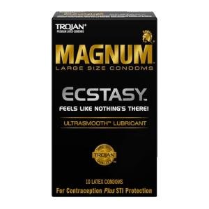 Trojan Magnum Ecstasy Large Lubricated Condoms, 10 Pack
