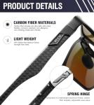 DUCO Polarized Rectangle Sunglasses for Men