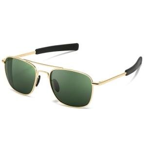 SUNGAT Real Glass Aviator Sunglasses for Men