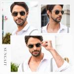 SUNGAT Real Glass Aviator Sunglasses for Men