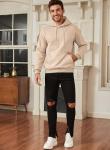 Comfy Khaki Hooded Sweatshirt for Men