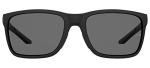 Matte Black Polarized Rectangular Sunglasses for Men