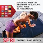 SPRI Vinyl Coated 2-8 lb Dumbbells for Home Workouts