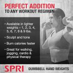 SPRI Vinyl Coated 2-8 lb Dumbbells for Home Workouts