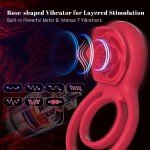 Vibrating Cock Ring with Clitoral Stimulator for Couples