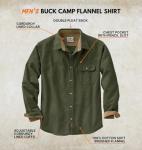 Men's Army Flannel Shirt, Long Sleeve, Cotton Large