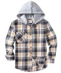 ZITY Men's Stylish Flannel Hoodie Shirt Jacket