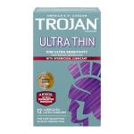 TROJAN Ultra Thin Spermicidal Condoms, 12 Pack