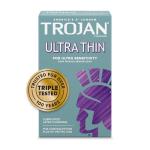 TROJAN Ultra Thin Spermicidal Condoms, 12 Pack