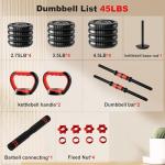 Adjustable Dumbbell Set with Connector, 4-in-1 Free Weights