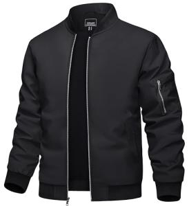 Lightweight Black Bomber Jacket for Men