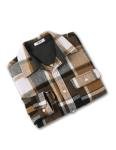 COOFANDY Men's Plaid Overshirt Jacket in Khaki