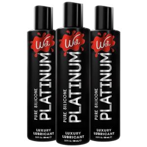Wet Platinum Silicone-Based Personal Lubricant 3-Pack