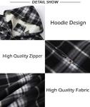 SCODI Men's Plaid Flannel Shirt Jacket Hoodie