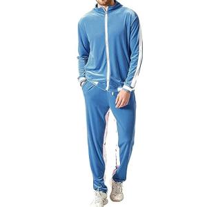 KISSQIQI Men's Gold Velvet Tracksuit Set