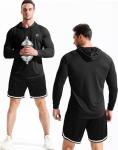 Neleus Men's Long Sleeve Athletic Hooded Shirts 3-Pack