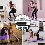 Pilates Bar Kit with Resistance Bands and Rollers