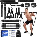 Pilates Bar Kit with Heavy Resistance Bands 210lbs