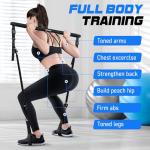 Pilates Bar Kit with Heavy Resistance Bands 210lbs