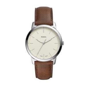 Fossil Men's Minimalist Quartz Leather & Steel Watch