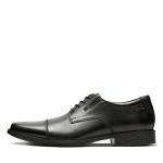 Clarks Men's Black Leather Cap Oxford Shoes