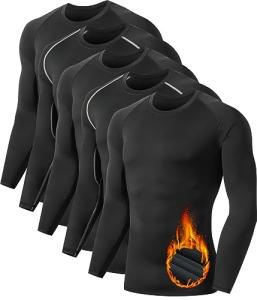 5 Pack Men's Thermal Compression Long Sleeve Shirts