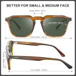 CARFIA Polarized Retro Square Sunglasses for Men