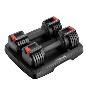 VIVOHOME Adjustable Dumbbell Set with Tray