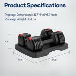 VIVOHOME Adjustable Dumbbell Set with Tray