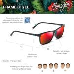 Maui Jim One Way Polarized Rectangular Sunglasses