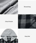ZITY Men’s Flannel Hoodie Shirt 3 Pack