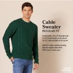 Men's Cotton Fisherman Cable Crewneck Sweater - Off-White