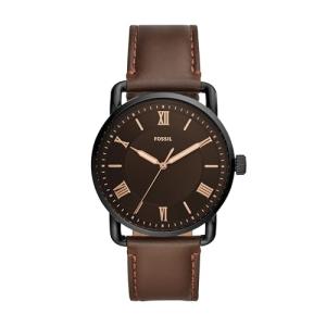 Fossil Men's Copeland Black Leather and Steel Watch