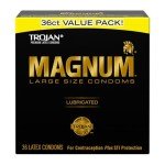 TROJAN Magnum Large Lubricated Condoms, 36 Count
