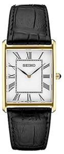 Seiko Men's Water-Resistant Watch with Leather Strap